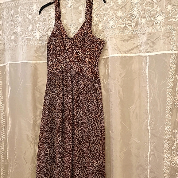 Sexy Leopard Maxi Dress! Chiffon Overlay, Fully Lined, 6 - Picture 11 of 17